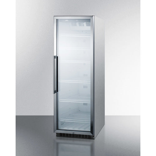 Summit SCR1400WCSS beverage merchandiser with glass door, stainless steel trim, and LED interior lighting - MyAppliancesShop