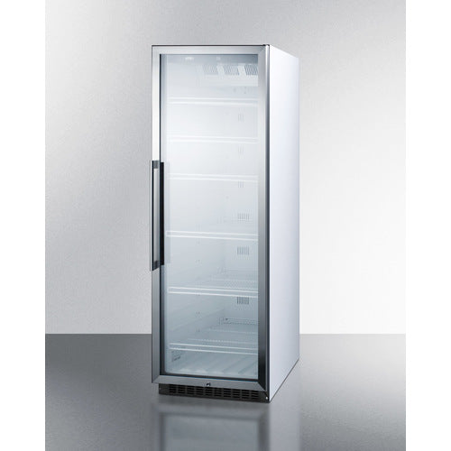 Summit SCR1401 beverage center with stainless steel-trimmed glass door and LED-lit interior - MyAppliancesShop